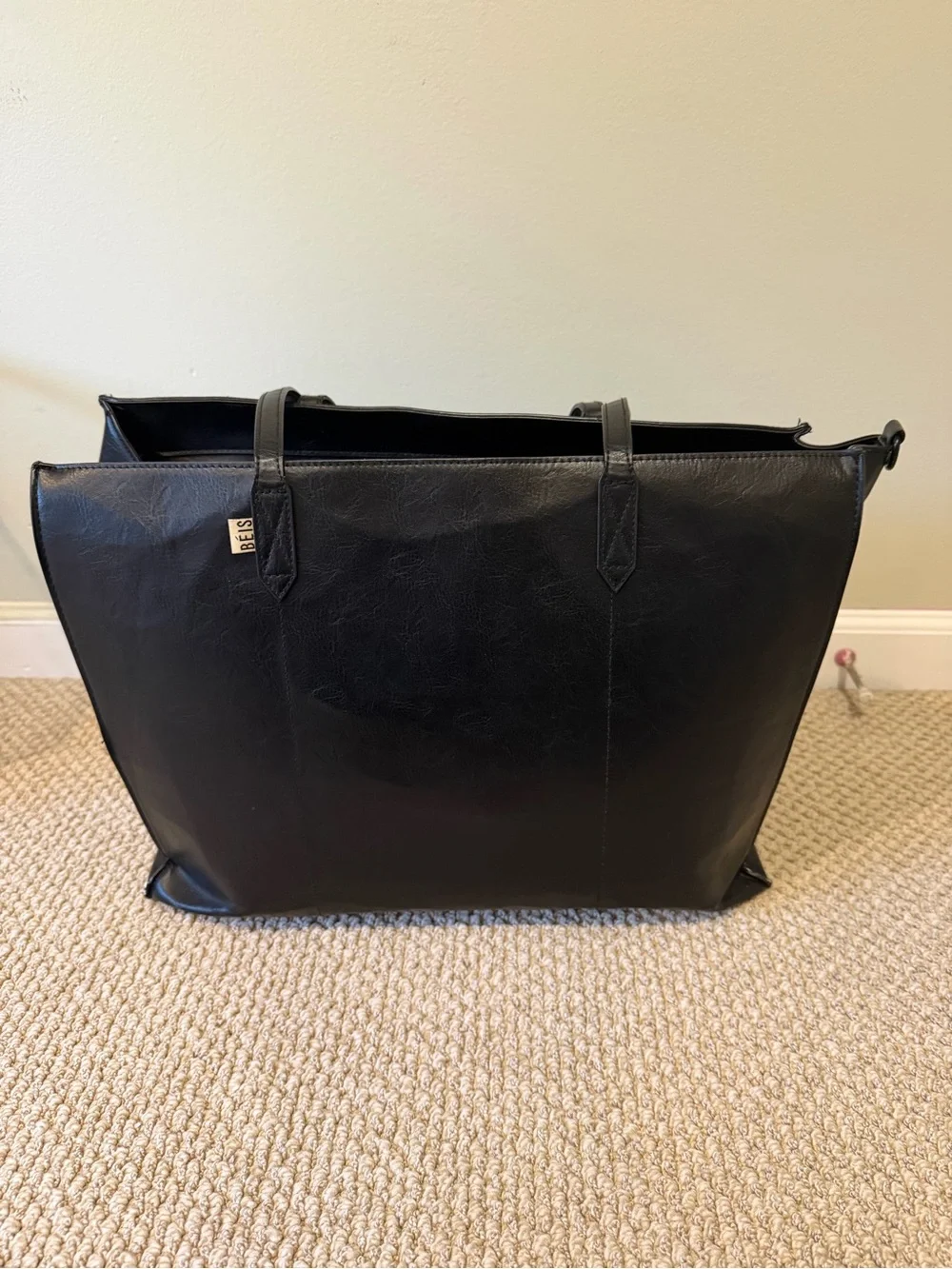 BEIS Black Work Tote Removable Shoulder Strap